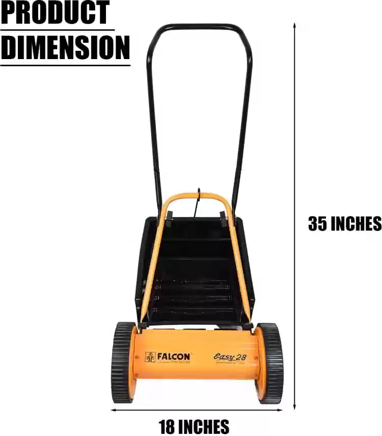 Falcon Easy-28 Manual Push Lawn Mower - Compact, Efficient, Eco-Friendly   - Mischief Green