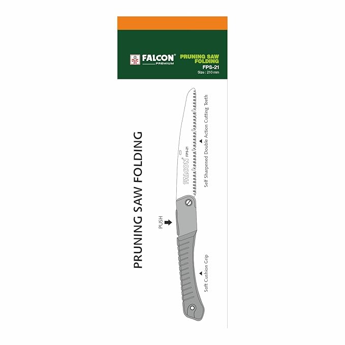 Falcon Premium Fold-Away Pruning Saw FPS 21 - Efficient and Portable Cutting Tool - Mischief Green