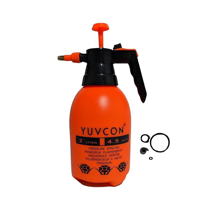 Yuvcon 2 Liter Pressure Sprayer: Compact and Efficient for Gardening, Spray bottle for Plants - Mischief Green