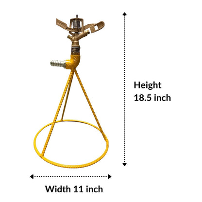 Yuvcon Brass Sprinkler with Stand: Sturdy and Efficient Irrigation Solution, 3/4 inch Sprinkler