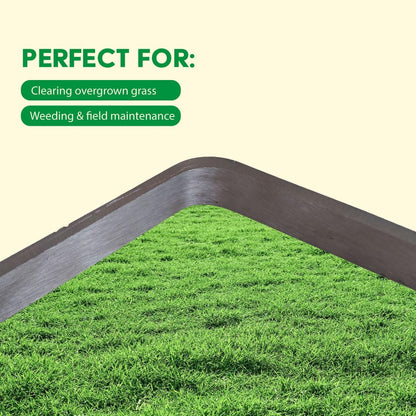 Mischief Green Grass Cutting Sword with Wooden Handle, Long Steel Blade | Bent Angle | Grass and Weed Cutting Tool