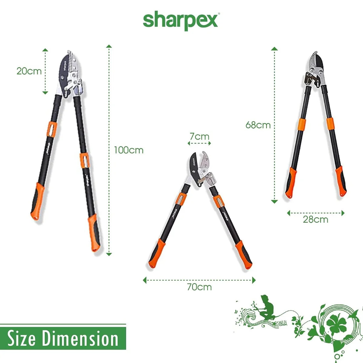 Ratchet Anvil Lopper with Telescopic Handles — Compound Action Branch Cutter for Tree, Hedge & Garden Pruning