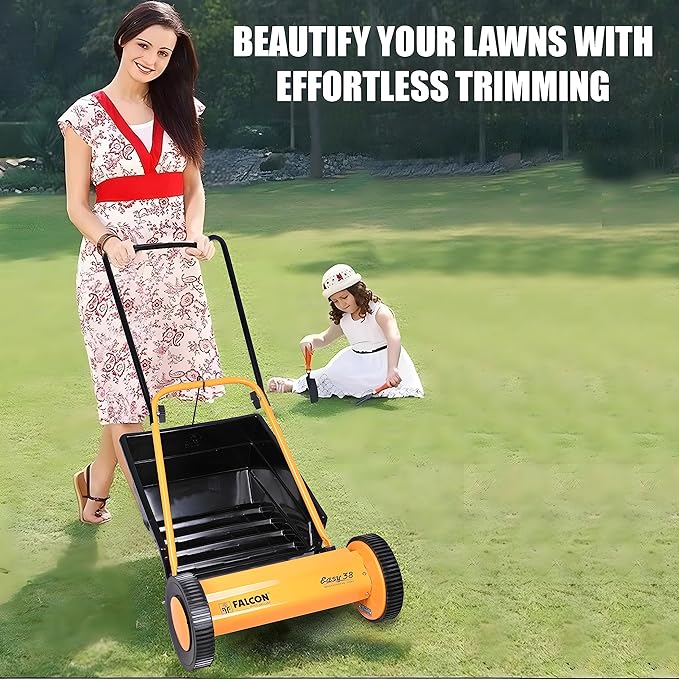 Falcon Easy-38 Manual Push Lawn Mower: Eco-Friendly and Efficient - Mischief Green