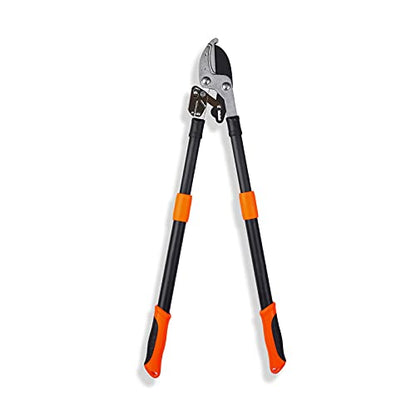 Ratchet Anvil Lopper with Telescopic Handles — Compound Action Branch Cutter for Tree, Hedge & Garden Pruning