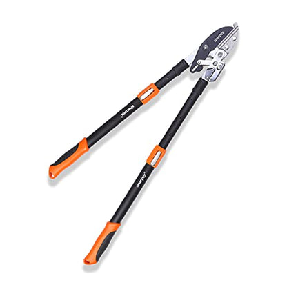 Ratchet Anvil Lopper with Telescopic Handles — Compound Action Branch Cutter for Tree, Hedge & Garden Pruning